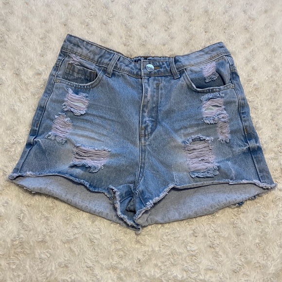 Girls High Waisted jean shorts - Picture 1 of 4